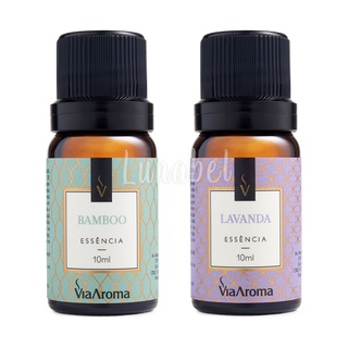 Essência Via Aroma Kit 2 unid Lavanda + Bamboo 10ml cada Aromatizador Ambiente Difusor Elétrico