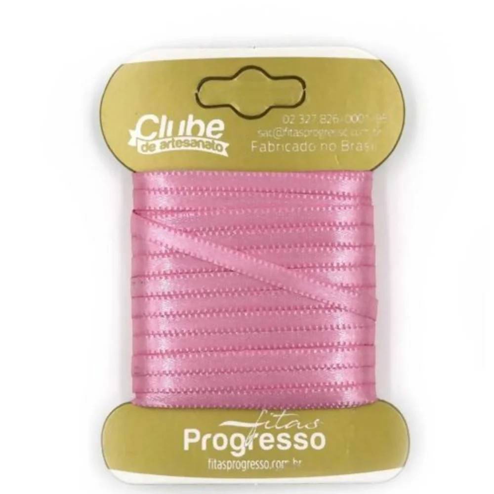 Fita em Cetim Rosa Escuro - 10mx4mm - 1un - Progresso Rizzo em Oferta na Shopee