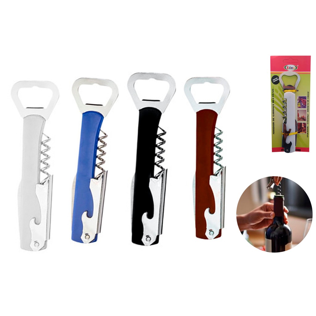 Saca Rolhas De Vinhos Abridor de Garrafa Profissional Inox em Oferta na Shopee