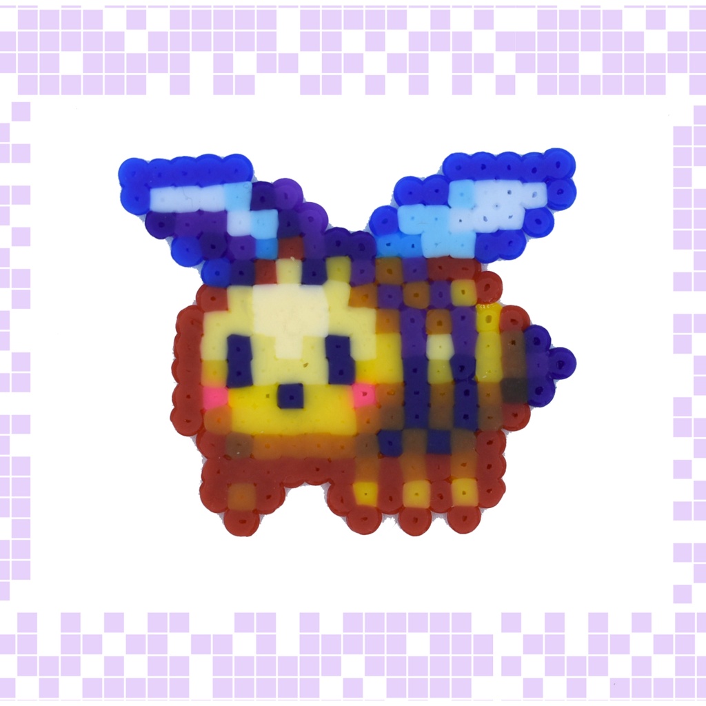 Terraria Queen Bee Abelha Rainha Pets Chaveiro, Brincos, Broche, Imã ou Figura Pixel Art Perler Bead