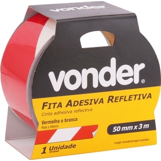 Fita adesiva refletiva, 50 mm x 3 m, vermelha e branca VONDER em Oferta na Shopee