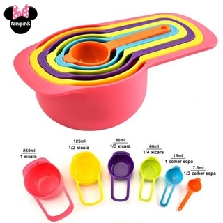 Colheres Medidoras Com 6pçs Medida Para Bolo Cozinha
