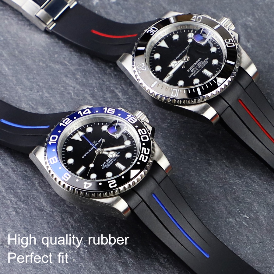Pulseira De Relógio Curvada De 20 Mm Para Rolex GMT-Master II SUBMARINER Yacht De Viagem De Cor Dupla DAYTONA Explorer S
