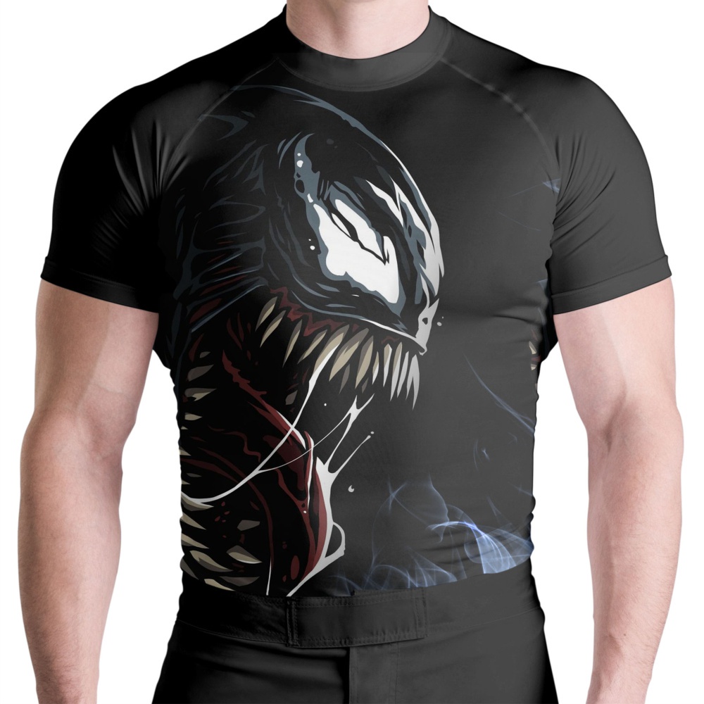 Rash Guard Masculina Camisa Jiu Jitsu No-Gi Venom Manga Curta
