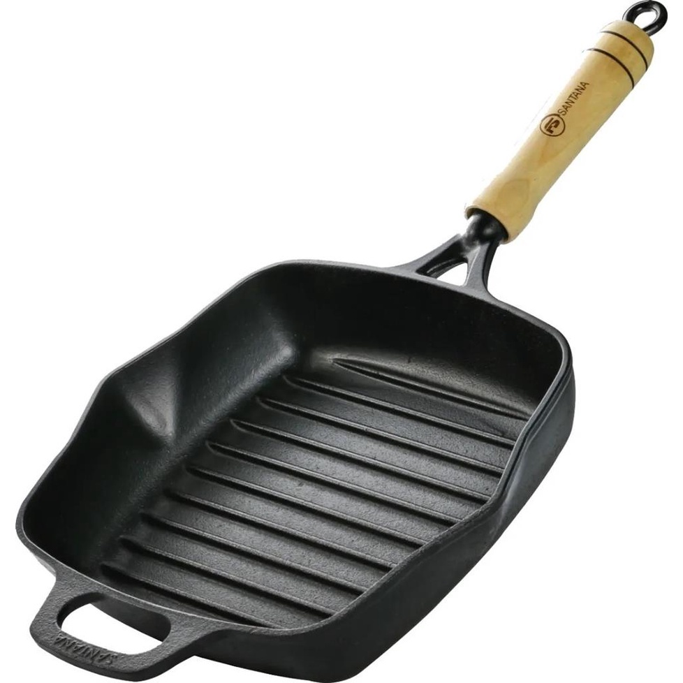 Frigideira De Ferro Fundido Funda Grill Bistequeira Grelhar