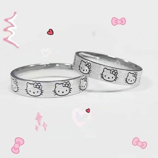 Sanrio Kulomi Anel De Cobre Branco Unissex Personalizado Hello Kitty