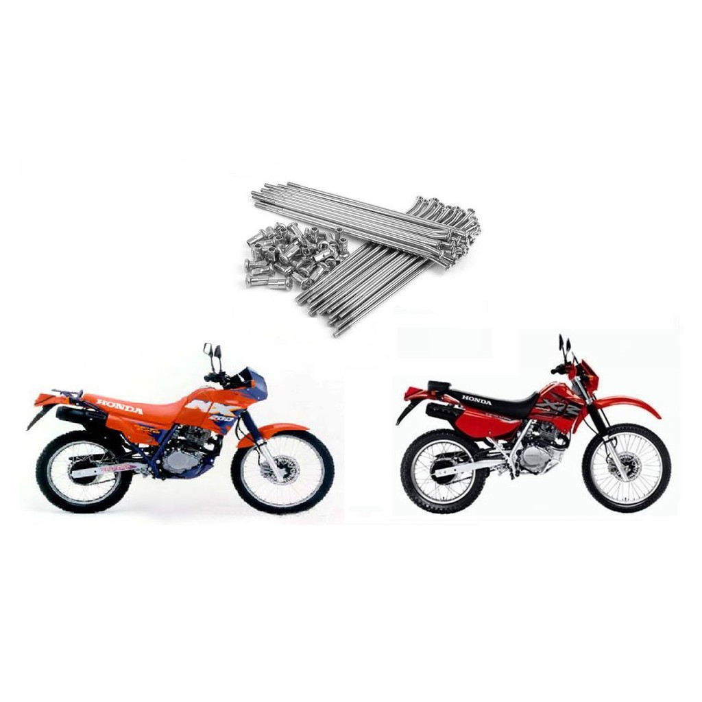 Jogo De Raio Dianteiro / Traseiro Honda Xr 200 / Nx 200 - Cromado 3.6mm / 4mm