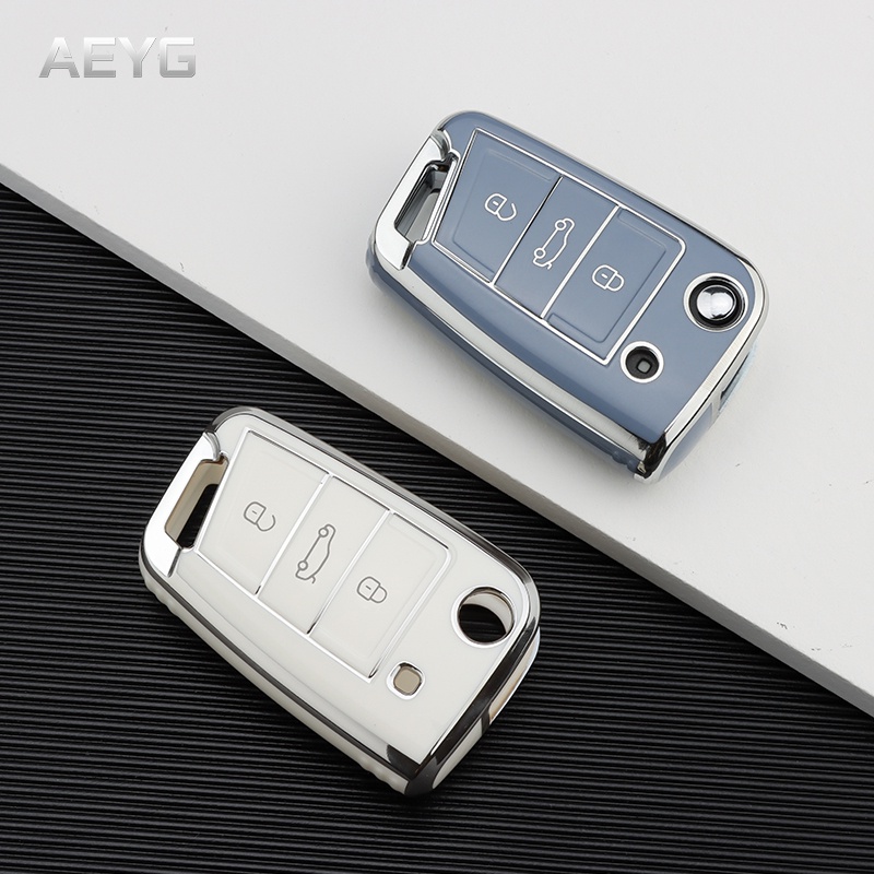 Capa Completa Para Chave De Carro TPU Moda VW Volkswagen Golf 7 MK7 Tiguan MK2 SEAT Ateca Leon FR 2 Ibiza Skoda Octavia