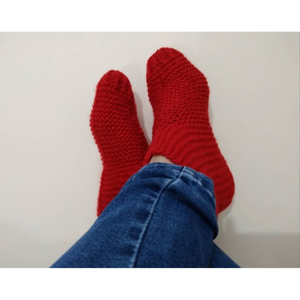 Meia de Lã Adulto - Sapatinho de lã Adulto - Sapatilha de lã Adulto - Sapatinho tricô Adulto - Sapatilha de tricô Adulto