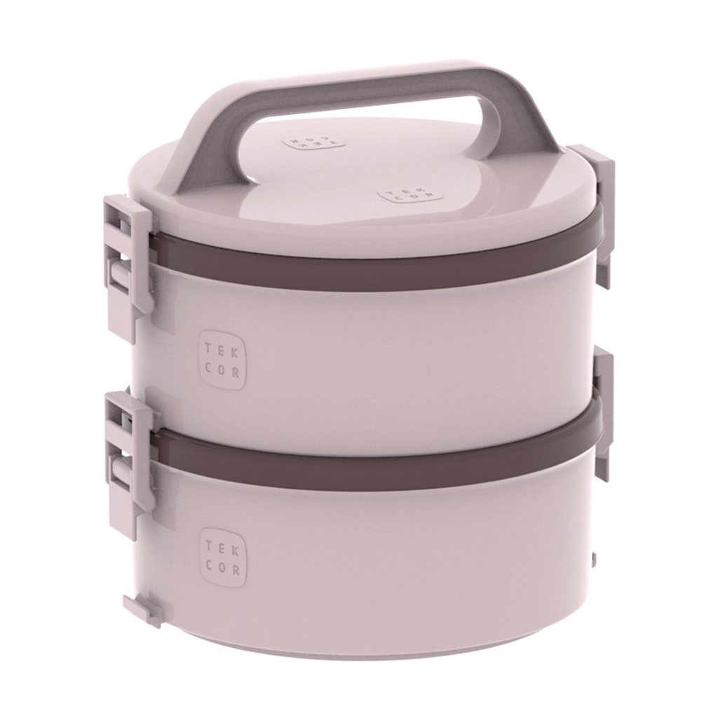 Conjunto 2 Marmita Térmica Marmitex Termoprato 1,5l Lanche Almoço Tekcor 1S 1D - Soprano