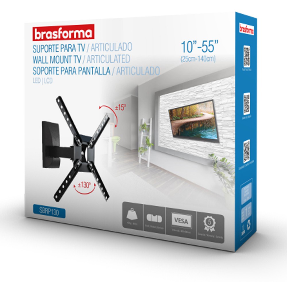 Suporte Articulado Para TV De 10” A 55” Polegadas – Brasforma SBRP130