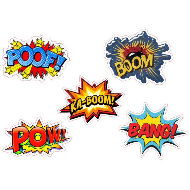 50 Apliques Recortes onomatopeias Toppers Recortes Tubete Enfeites Tags em Oferta na Shopee