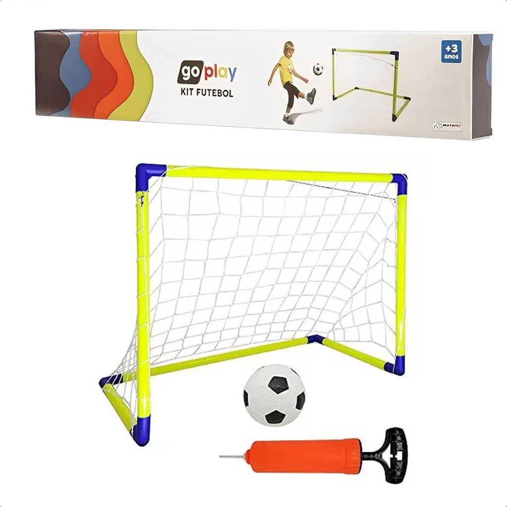Trave Futebol Gol Infantil Criança Goleiro com Bola e Bomba Brinquedo Go Play - Multikids  BR952 em Oferta na Shopee