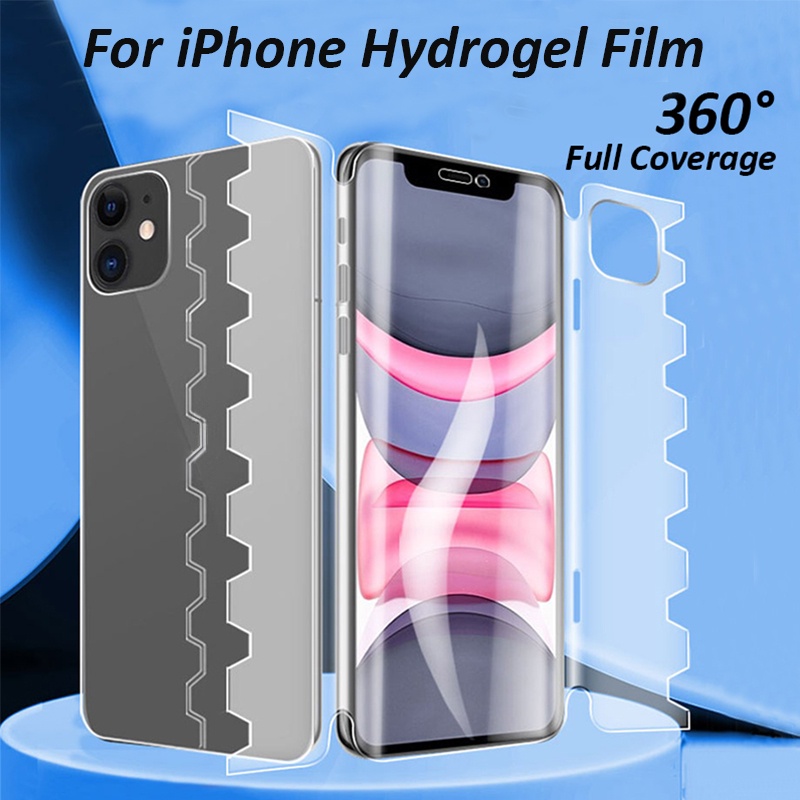 Filme De Hidrogel De Cobertura Completa Para iPhone 16promax 15 14 13 12 Pro Max Mini 360 ° Protetor De Tela 14promax 11 em Oferta na Shopee