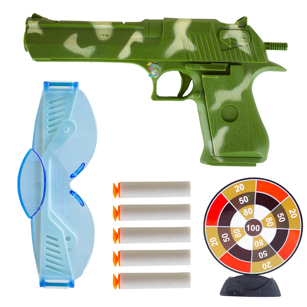 Kit Pistola Brinquedo Infantil Lançador de Dardos De Alta Precisão Arminha  e Algemas