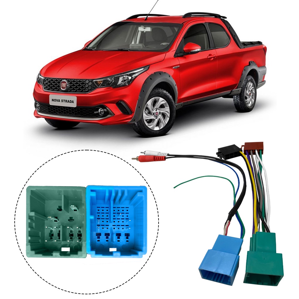Conector De Rádio Plug And Play Fiat Strada a partir de 2020 em Diante