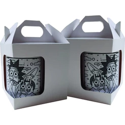 Caixa para caneca de porcelana com Janela branca 100 unidades