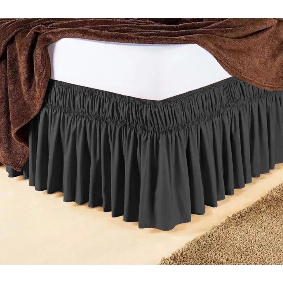 Saia Box Para Cama Casal Queen Preto