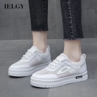 IELGY Pequenos Sapatos Brancos Versão Coreana Tênis De Malha Básica casual De Corrida Plana Mulheres