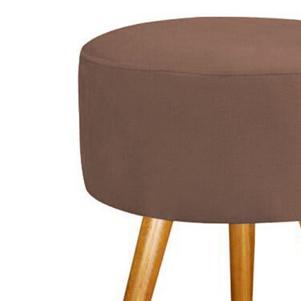 Puf Puff Suede Marrom Chocolate  Pés Palito P/ Sala, Quarto E Hall De Entrada