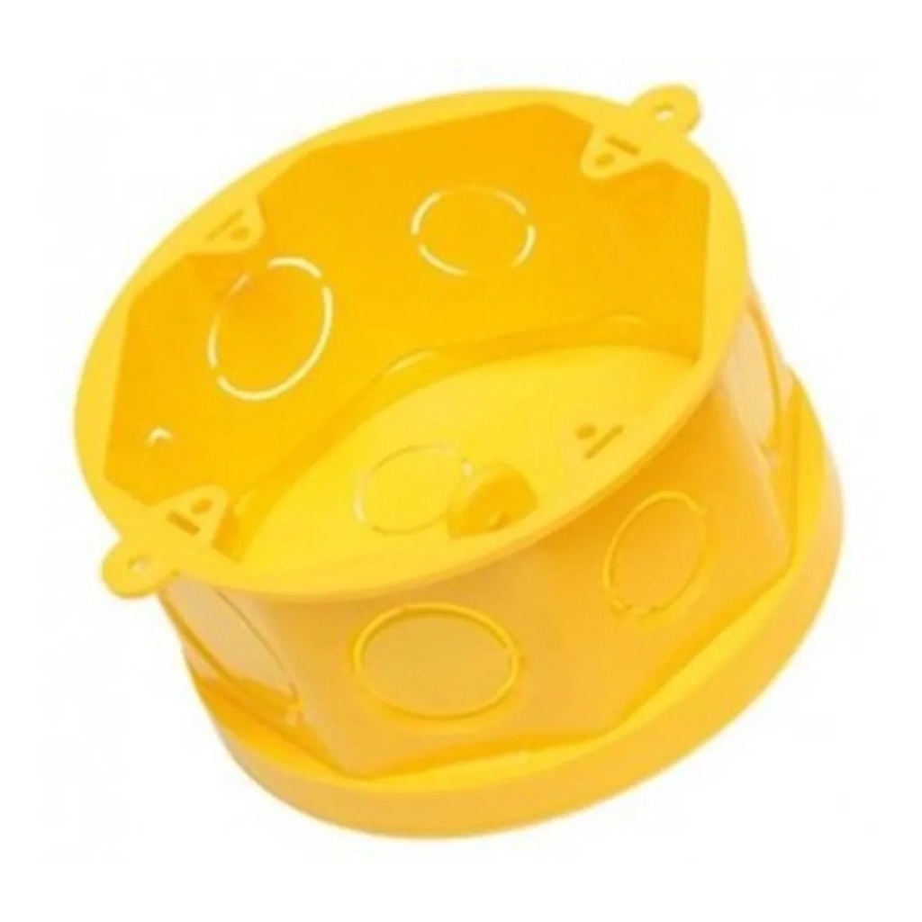 Caixa De Luz Octagonal 4x4 Amarela Fundo Móvel Tigre 25peças
