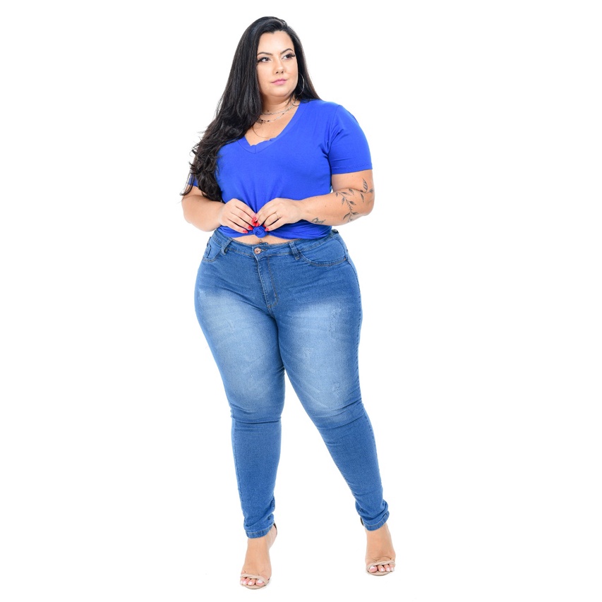 America Alternative proposal after school Estilo Moda Plus Size Calça Jeans Feminina Promoção | Shopee Brasil