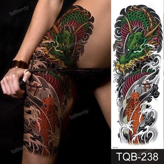 Coxa Perna Tatuagens Temporárias Grande Arte Do Corpo Peixe Dragão Flores De Lótus Tatuagem Falsa Adesivo sexy Para As Mulheres Meninas À Prova D