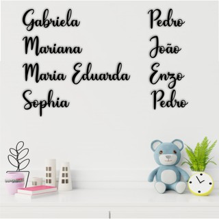 Nomes e Palavras Personalizados em MDF 3mm para parede