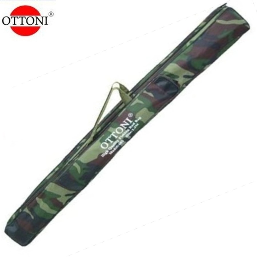 Bolsa Porta Varas de Pesca modelo 602 Ottoni 3 compartimentos com ziper Cor Camuflada 1,30 Metros