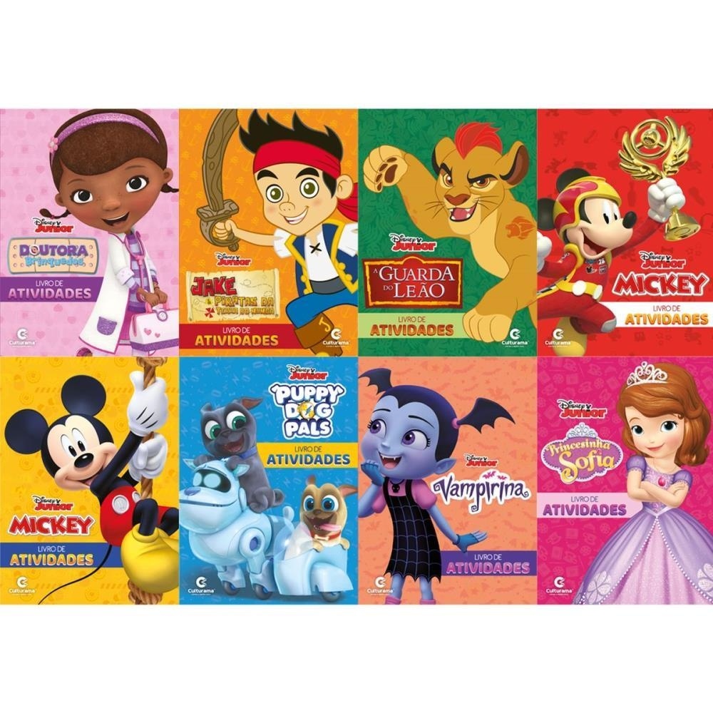 LIVRO INFANTIL COLORIR DISNEY JUNIOR KIT SOLAPA C/8 L CULTURAMA UNIDADE