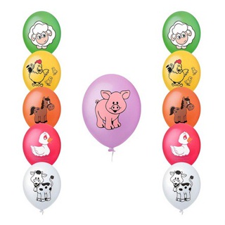 Balão Bexiga Fazendinha - 25 Unidades - Sortido - Festa em Oferta na Shopee