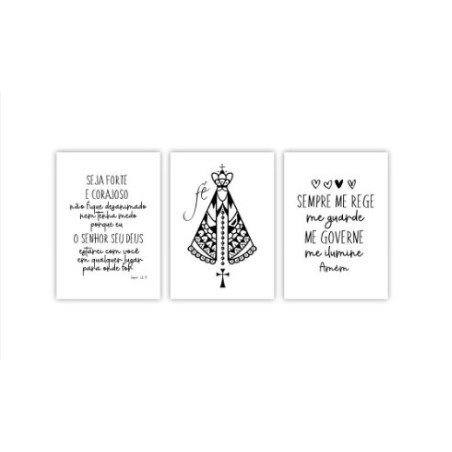 Quadro Decorativo Nossa Senhora Aparecida Fé Devoção Católica Religiosa Sagrada Imagem