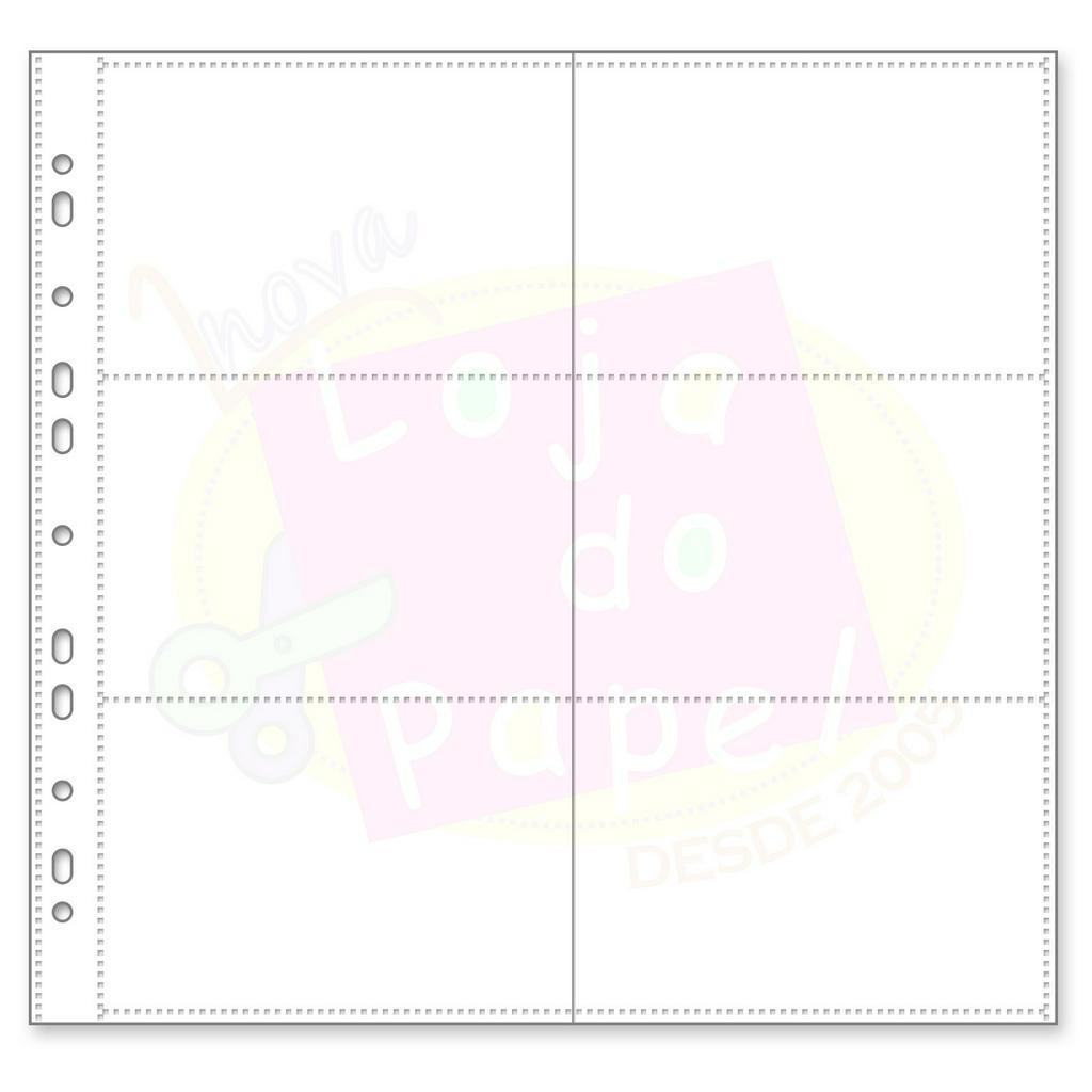 Envelope Plástico P/ Álbum Universal 30,5 X 30,5cm C/6 Divisórias Fotos C/10un