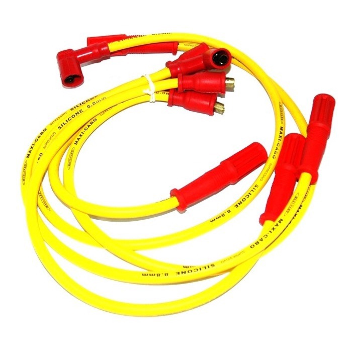 Jogo Cabo De Vela Silicone Amarelo 10mm Fusca Kombi Brasilia