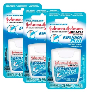 Kit 3 Fio Dental Regular Reach Expansion Plus Johnson
