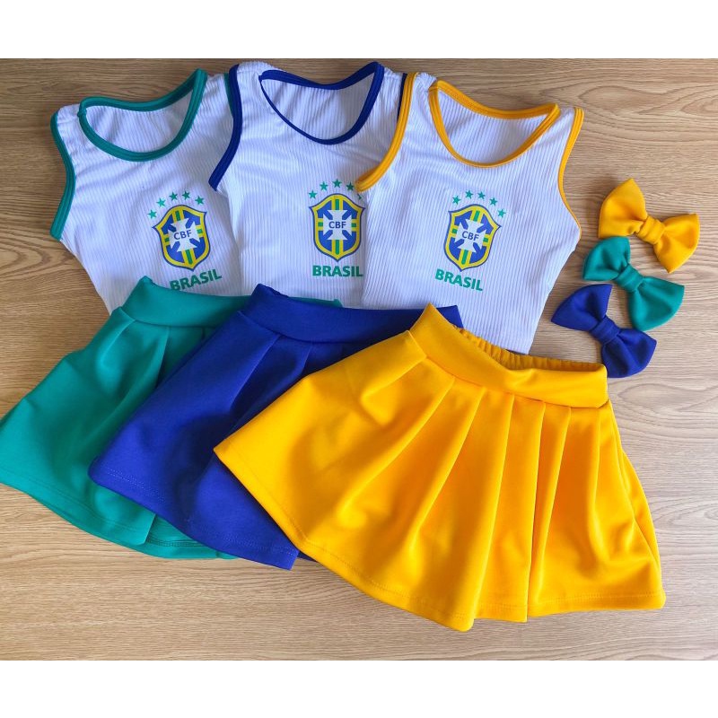Conjunto infantil Copa do mundo 2022 Mini diva Blogueirinha | Shopee Brasil