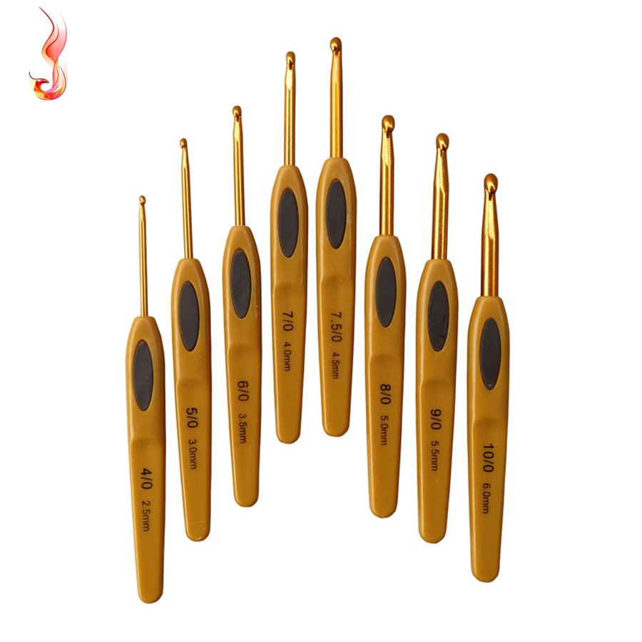 【Hot sale】8pçs Conjunto De Agulhas De Crochê Para Costura Artesanal Portátil Diy Crochê dourado Ferramenta de autoria Crochê Clover Crochet Mesmo Estilo em Oferta na Shopee