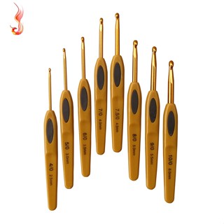 【Hot sale】8pçs Conjunto De Agulhas De Crochê Para Costura Artesanal Portátil Diy Crochê dourado Ferramenta de autoria Crochê Clover Crochet Mesmo Estilo em Oferta na Shopee