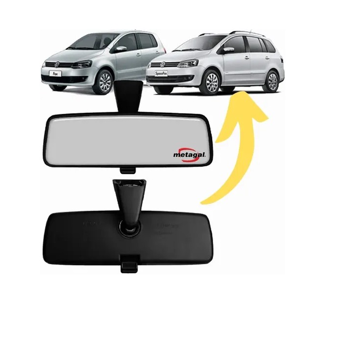 Retrovisor Interno Preto Fox Crossfox /Spacefox /Gol /Voyage /Up 2003 Á 2012.