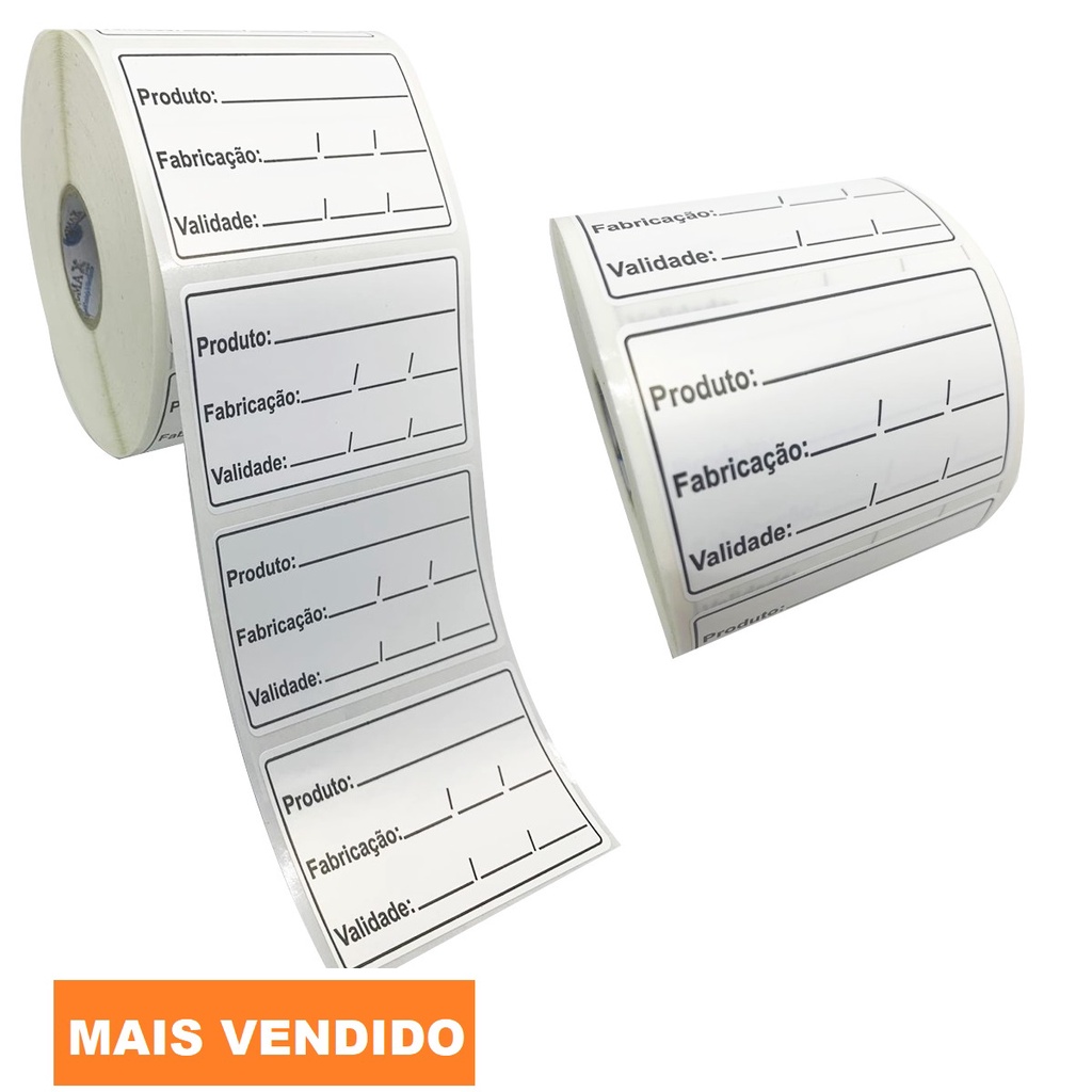 Etiqueta Validade De Alimento Anvisa 60x40 Rolo com 1.000 Etiquetas
