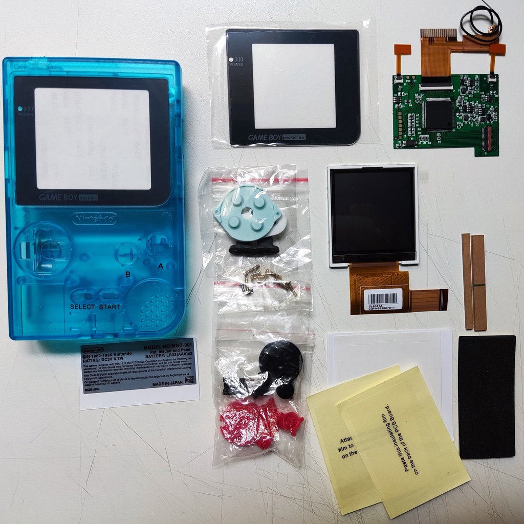 Kit Tela Ips e Carcaça Game Boy Pocket GBP