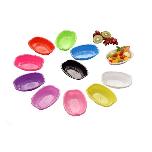 30 Cumbucas Oval Colorida Festa Descartavel