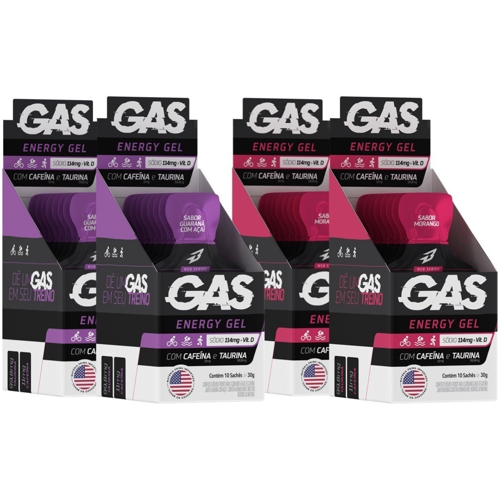 Kit 4x Caixas Gas Gel Energético 40 Sachês Bodyaction