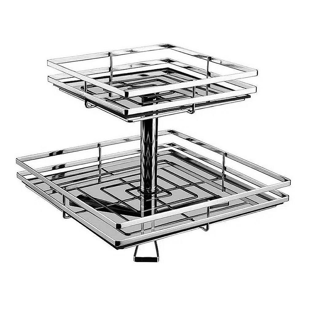 Fruteira Bancada Dupla Quadrada Mesa Vidro Giratória Cromado / Cobre / Preto Fosco / Ônix - Giosul em Oferta na Shopee