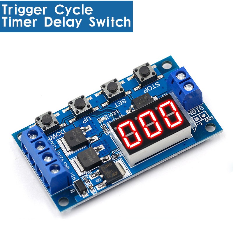 DIY Relé Gatilho Ciclo Temporizador Interruptor De Atraso Placa Circuito Módulo Controle Tempo DC 12V 24V Duplo MOS LED
