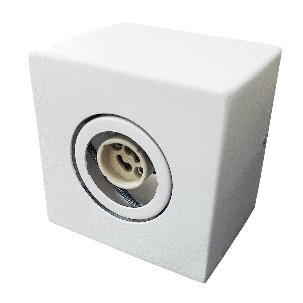 Spot Plafon De Sobrepor P/ Lâmpada Gu10 Alumínio Bivolt Branco Achadinhos da Shopee