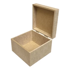 Caixa 15x15x10 Lisa Mdf Cru Com Dobradiça