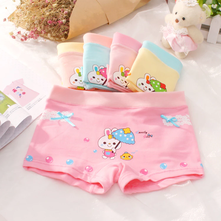 5 peças de roupa interior de algodão puro para criança, boxer de menina, calções de estudante, roupa interior de quatro pontas para bebé — imagem 1