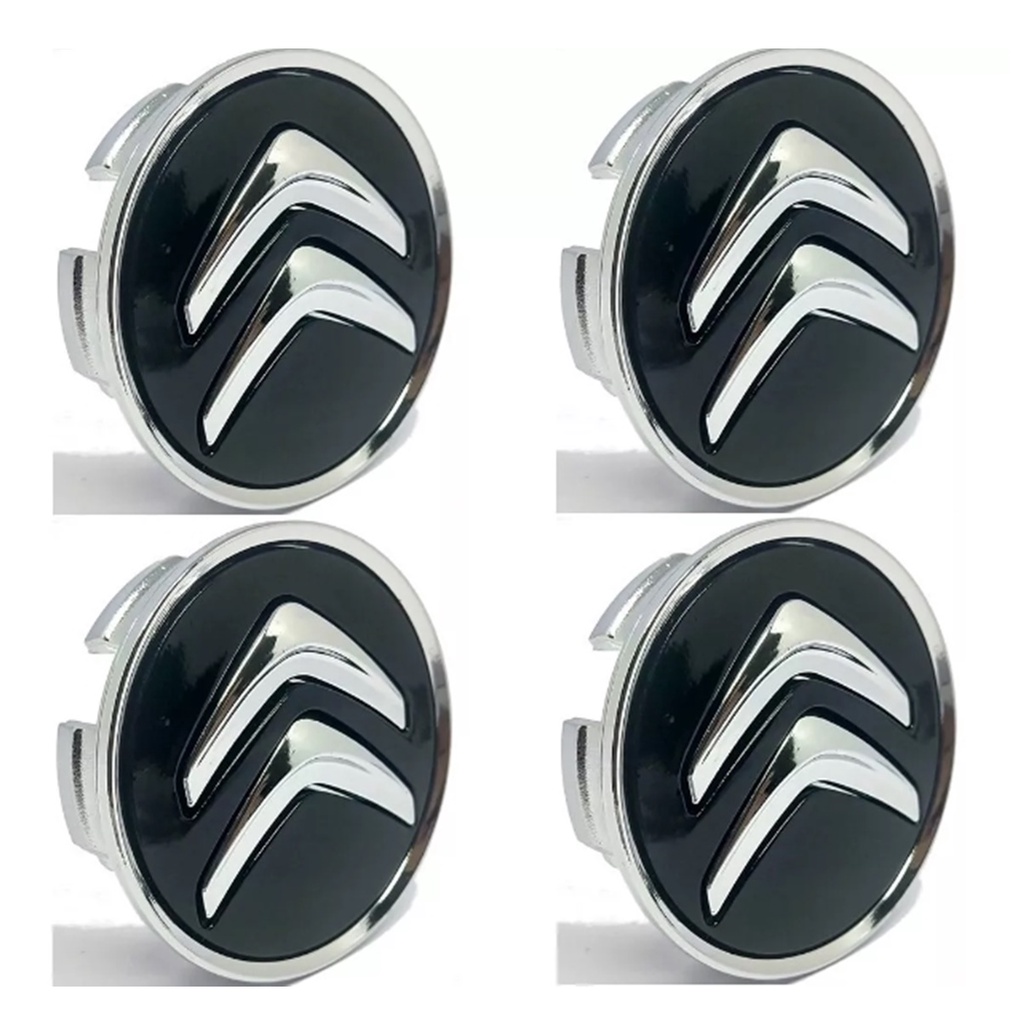 Calotinha Tampa cubo de Roda Citroen 58mm C3 C4 C5 Ds3 Ds4 Preto 4 ...