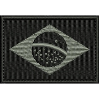 Patch Bordado 8x5,5cm bandeira DO Brasil negativa c/ carrapicho, para costurar ou termocolante.